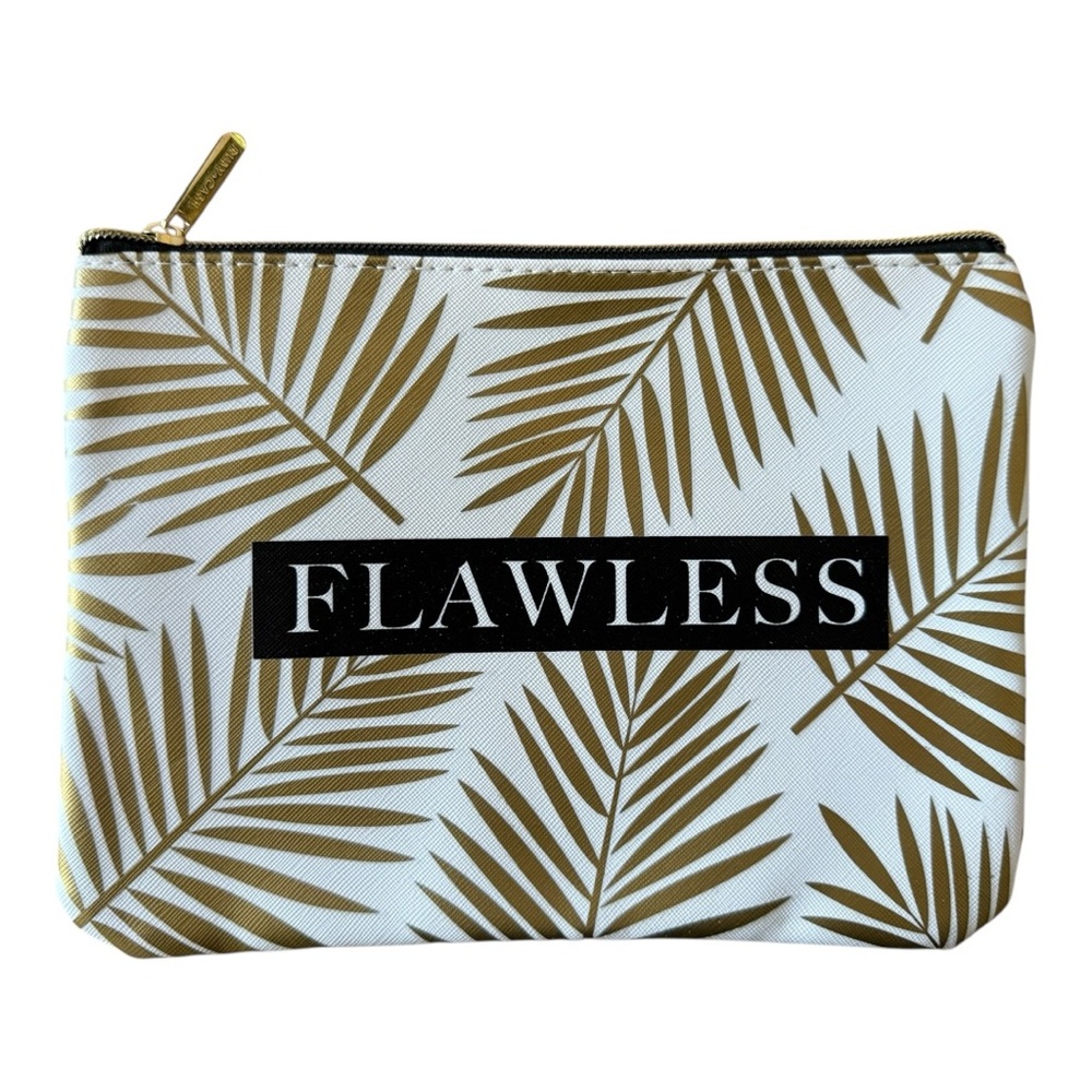 Ruby+Cash FLAWLESS Gold Leaf Pattern Cosmetic Bag, Makeup Bag, Pouch